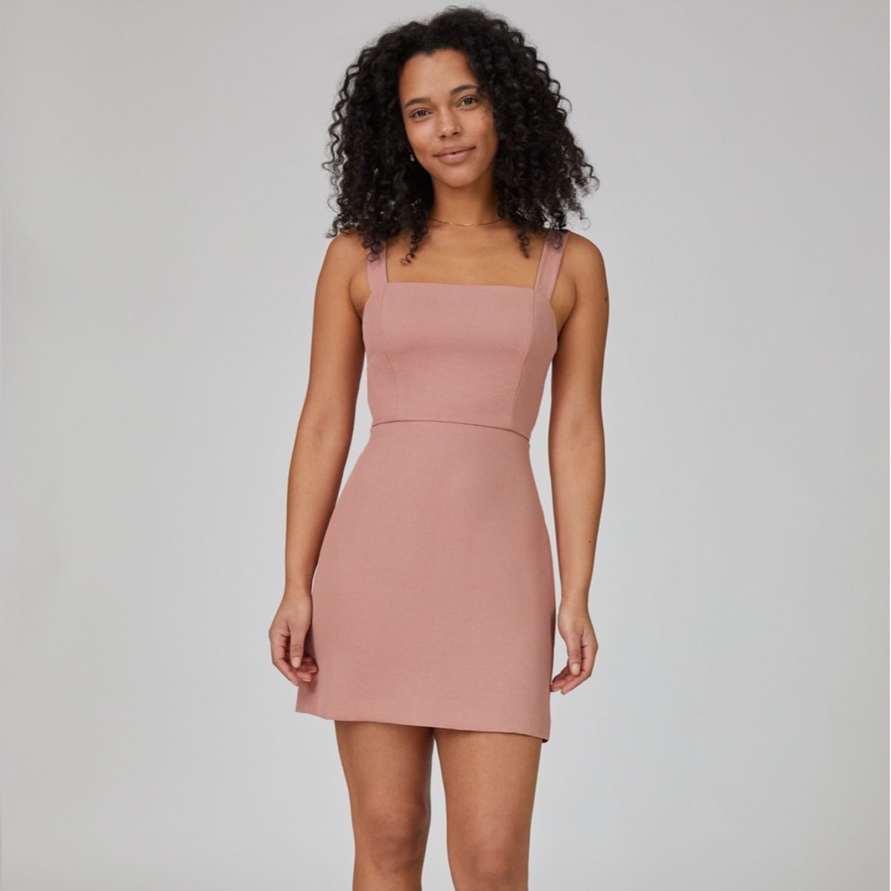 Aritzia Wilfred Baby Pink Tie Back Dress